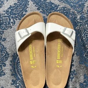Birkenstock White Slide Sandals